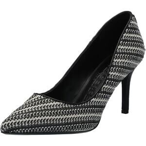 Karl Lagerfeld Royale Classic Pump Heels Size US 10M Black Cream Basket Woven